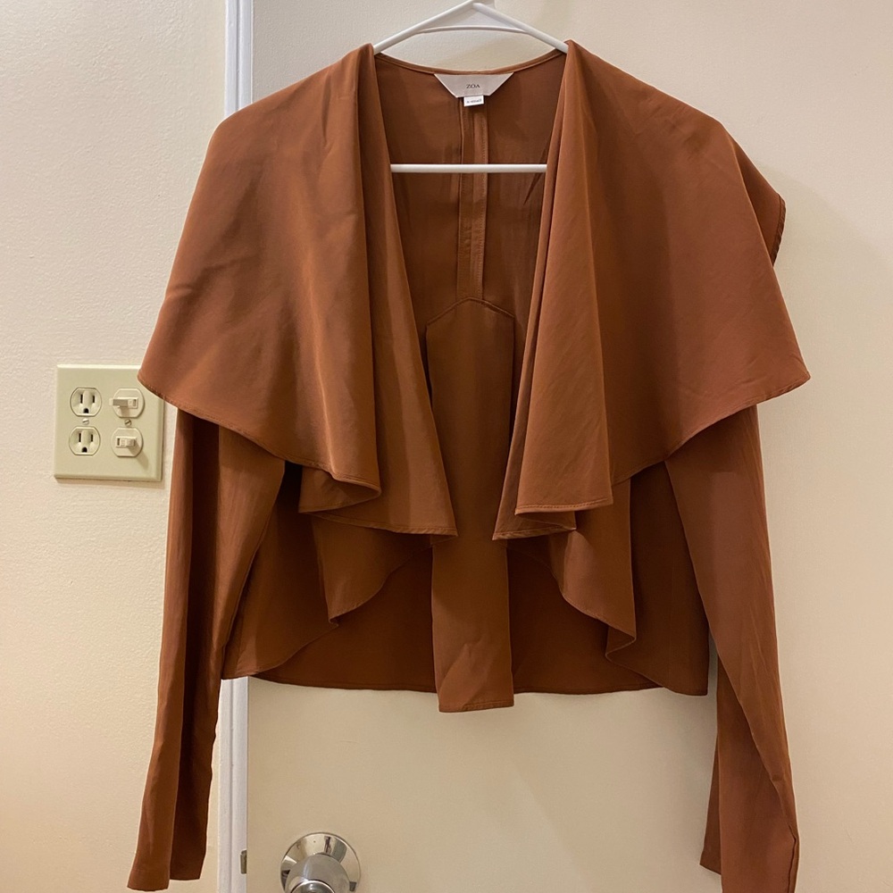 Rust Brown Draped Jacket - image 2